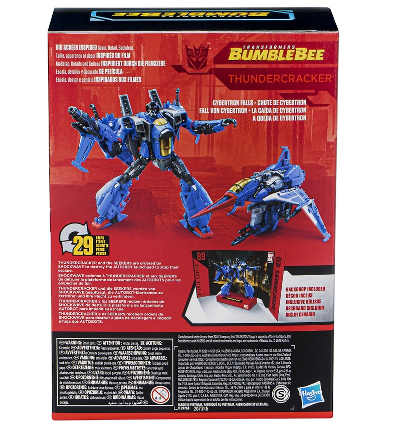 Transformers Studio Series 89, figurine Thundercracker classe Voyageur du film Transformers : Bumblebee, 16,5 cm