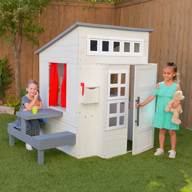 KidKraft Modern Outdoor Playhouse-White