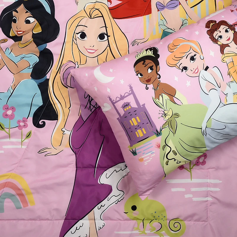 Ensemble de literie 2 Articles Princesses pour Enfant, comprenant une Couette et une Taie d'Oreiller