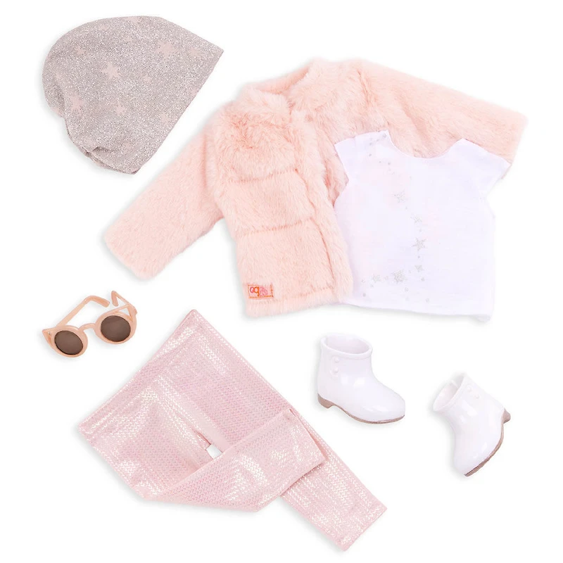 Our Generation - Faux Fur Coat & Sparkly Leggings