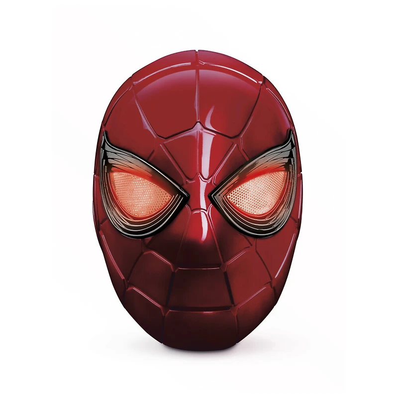 Marvel Legends Series Spider-Man, Casque électronique Iron Spider avec yeux lumineux, 6 réglages de luminosité et taille ajustable