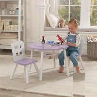 Round Storage able and 2Chair Set-Lavender