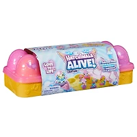 Hatchimals Alive, Pink & Yellow Egg Carton Toy with 6 Mini Figures in Self-Hatching Eggs, 11 Accessories