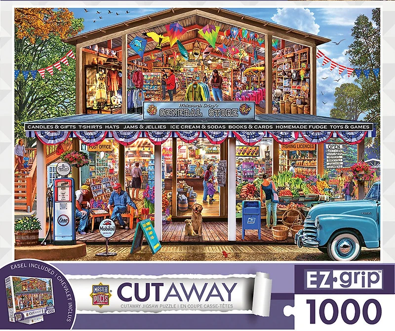1000PC EZgrip Cut-Away "Hometown Market" De Plus Grandes Pièces 1000 Pièces Casse-Tête