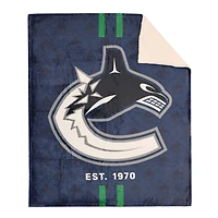 Couverture en polaire Sherpa à motif sportif des Canucks de Vancouver de la LNH(50 x 60)