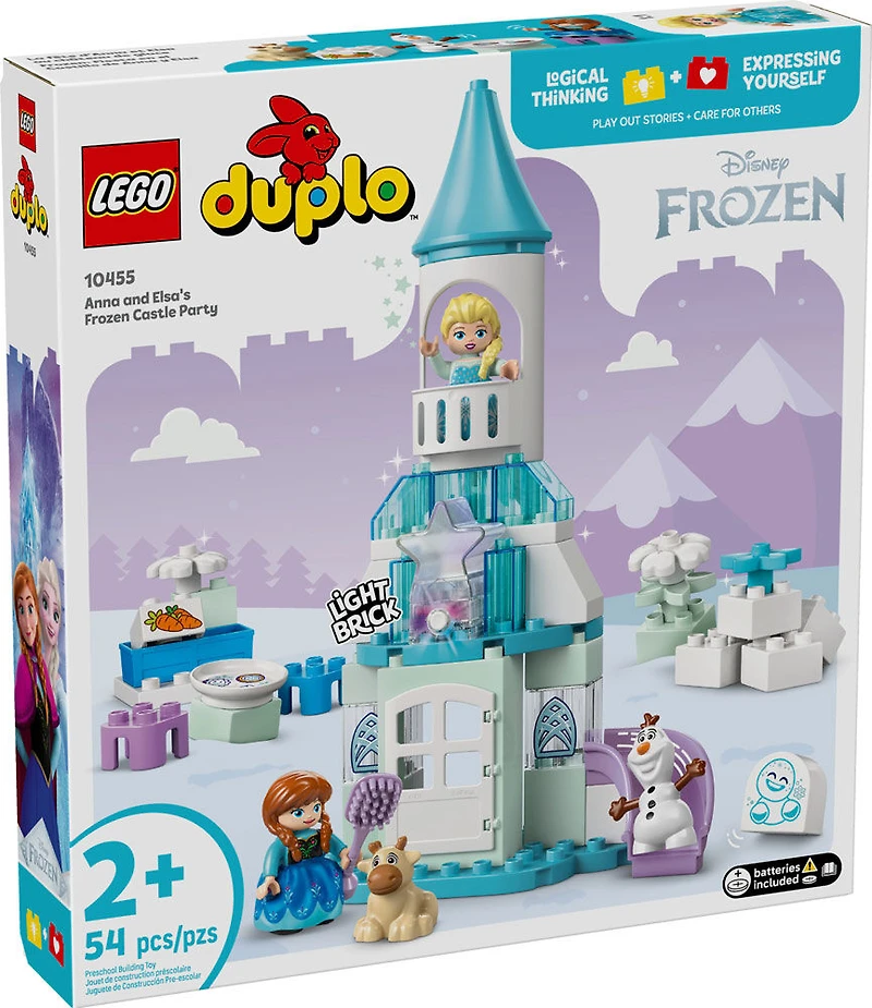 LEGO DUPLO │ Disney La Fête d'Anna et Elsa au Château de Glace, Jouet à Construire pour Tout-Petits pour le Jeu de Simulation 10455