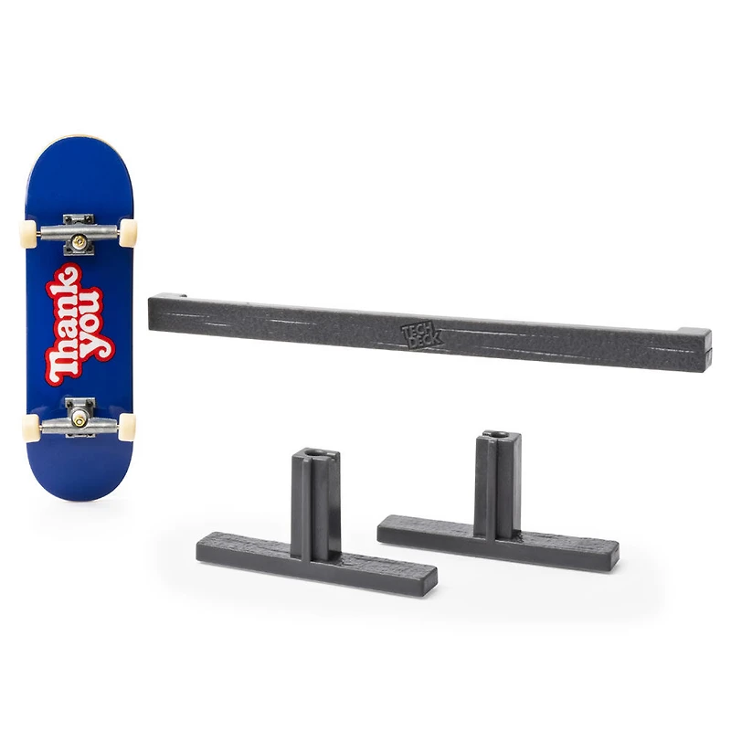 Tech Deck, Street Hits, Fingerboard Thank You avec obstacle barre plate 