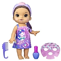 Baby Alive Glam Spa Baby Doll, Mermaid, Color Reveal Nails and Makeup, 12.6-Inch Waterplay Toy