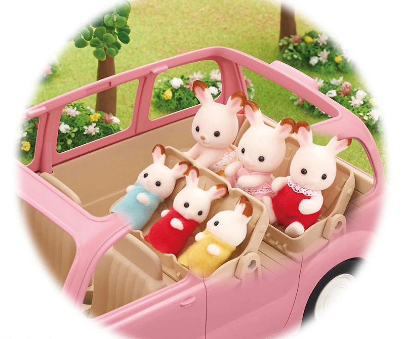 Minifourgonnette familiale de pique-nique Calico Critters, véhicule jouet pour poupées avec accessoires de pique-nique