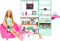 Barbie-Joli Café Cozy-Coffret poupée et 21 accessoires