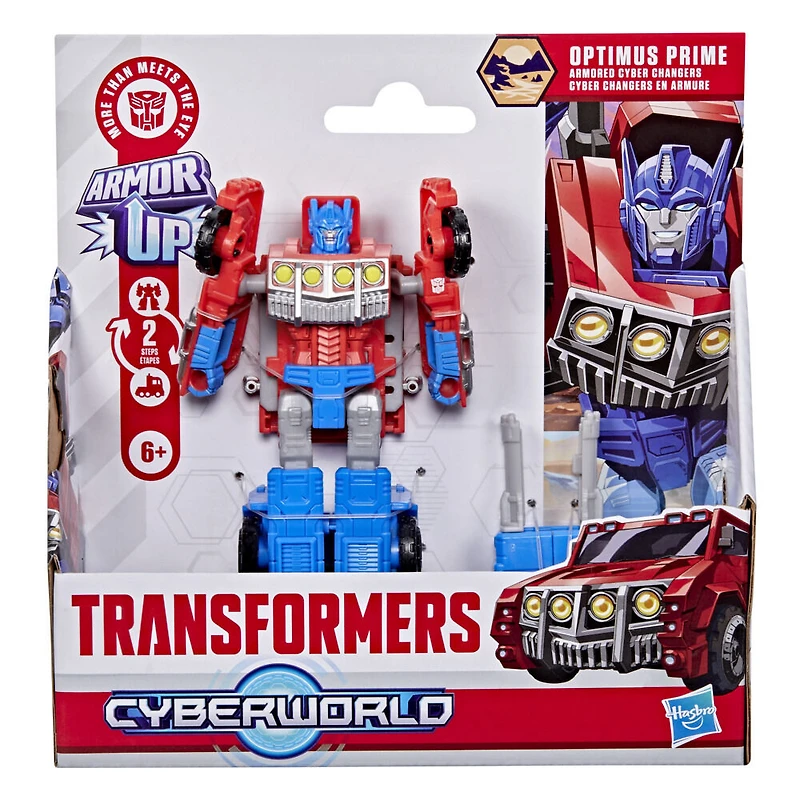 Transformers CYBERWORLD Armored Cyber Changers Optimus Prime Action Figure