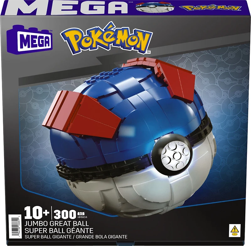 MEGA - Pokémon - Coffret de construction - Super Ball Jumbo, 299 pces