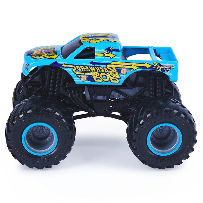 Monster Jam, Monster truck Backwards Bob officiel, véhicule en métal moulé, série Retro Rebels, échelle 1:64