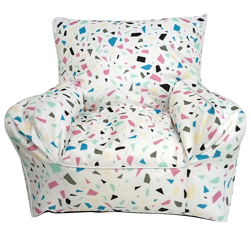 Pouf Kvell avec motif "Terrazzo"