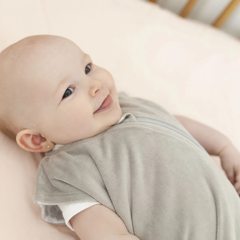 Perlimpinpin- Sac de nuit en Velour-TAUPE (2,5 TOG) - 6-18 mois