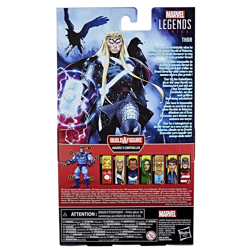 Marvel Legends Series, figurine de collection Thor Héraut de Galactus de 15 cm avec 6 accessoires et 1 pièce Build-a-Figure