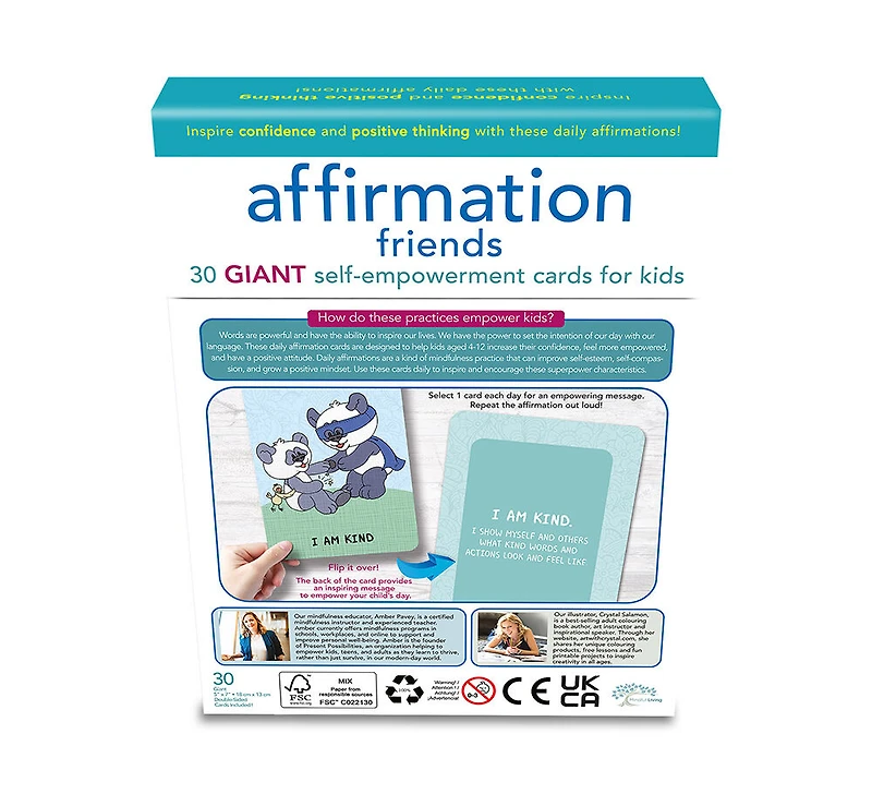 Mindful Living Affirmation Friends Cards - English Edition