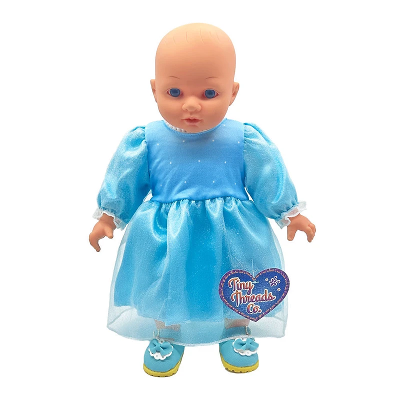 Robe et chaussures turquoise pour poupée de 36 cm