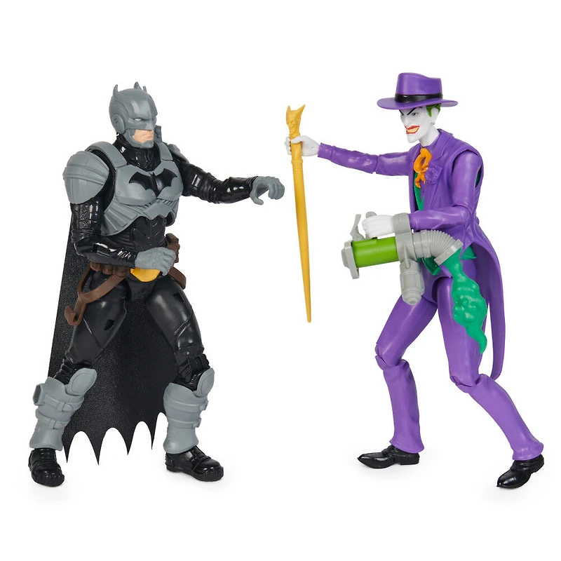 DC Comics, Batman Adventures, Batman vs The Joker, Coffret de 2 figurines articulées, 12 accessoires d'armure, jouet de super-héros de 30 cm