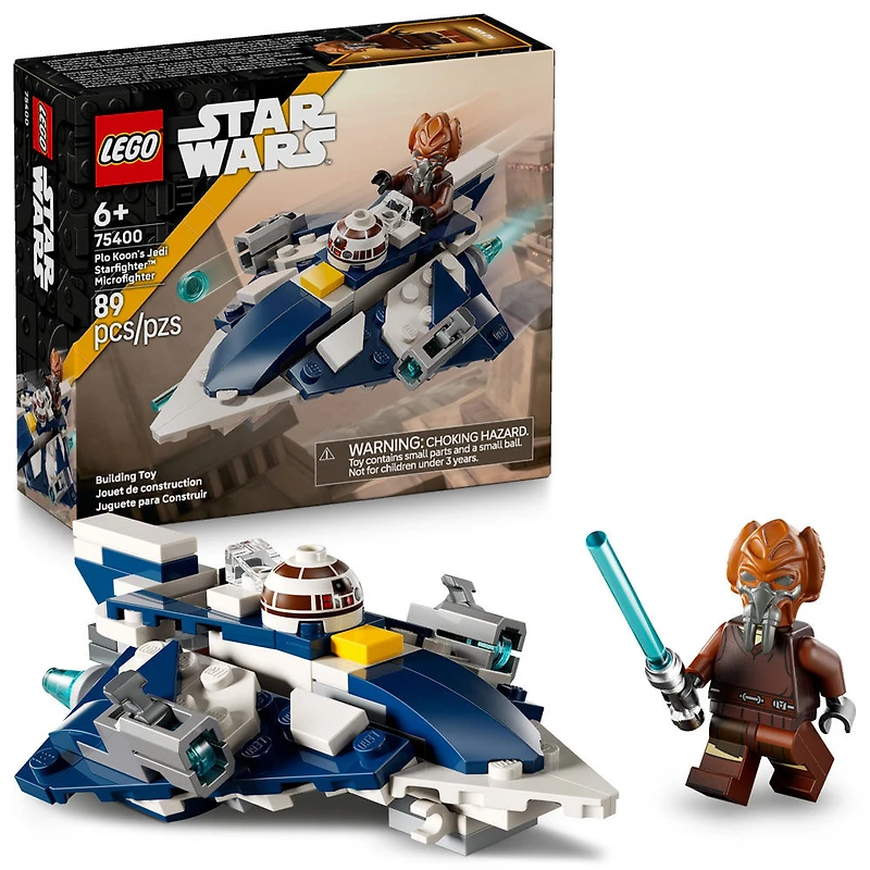 LEGO Star Wars : La Guerre des clones Microvaisseau Jedi Starfighter de Plo Koon, Jouet de Construction 75400