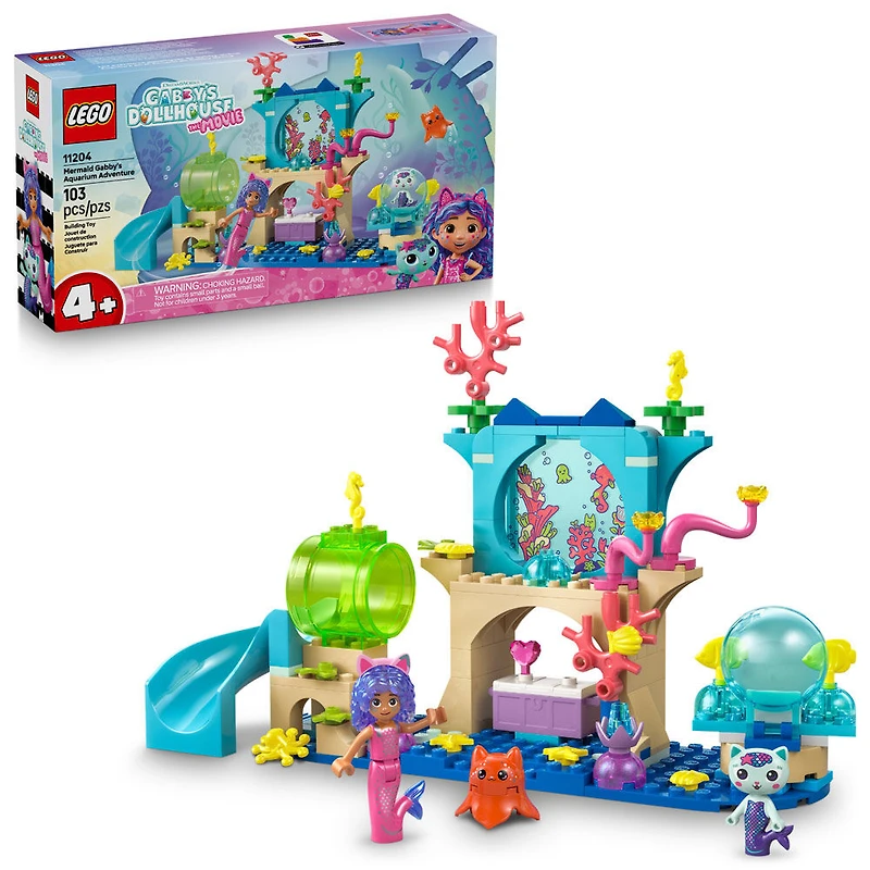 LEGO Gabby et la Maison Magique Les Aventures Aquatiques de Gabby-Sirène, Jouet de Créature Marine, Animaux de l'Océan 11204