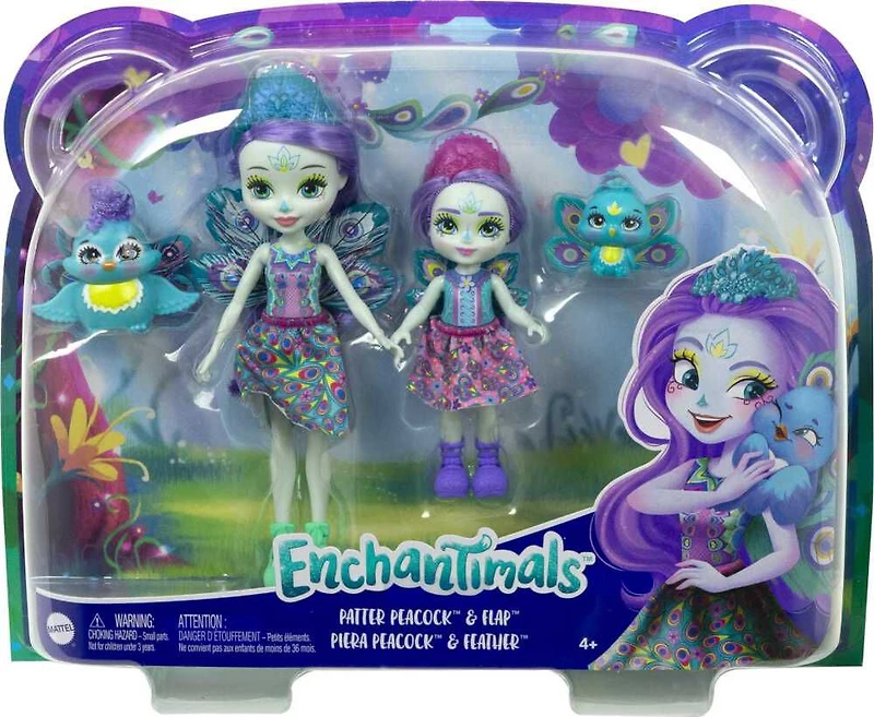 Enchantimals-Soeurs Patter et Piera Paon avec 2 figurines animales - Notre exclusivité