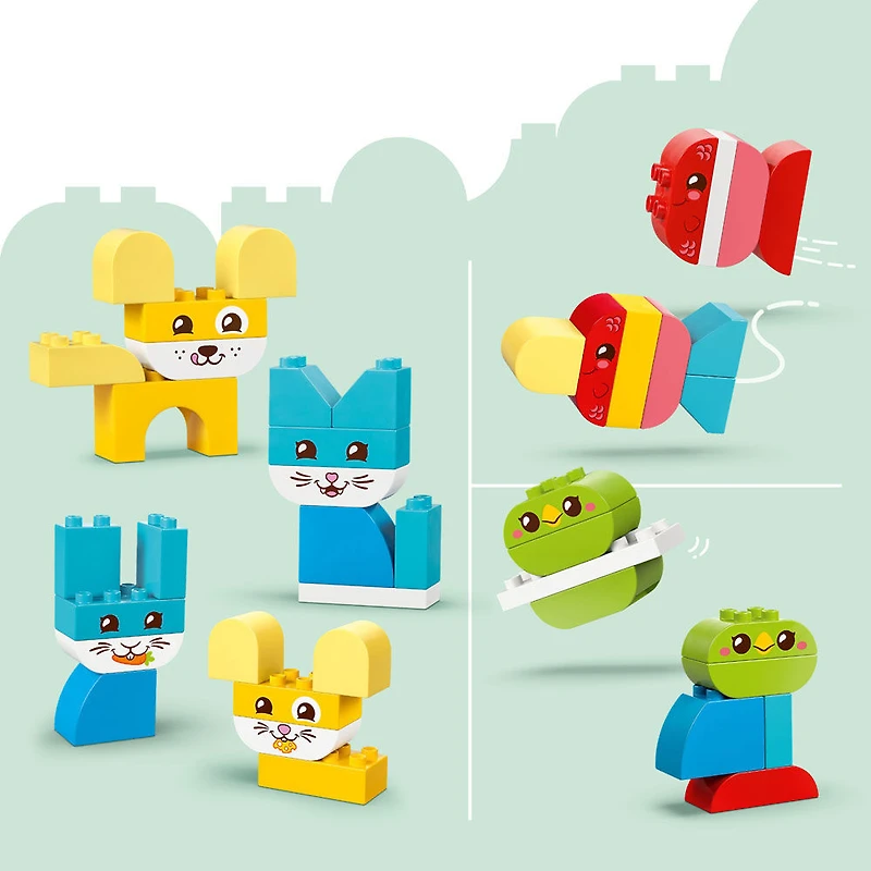 LEGO DUPLO Mon premier Les Animaux de Compagnie Créatifs 3 en 1, Jouet de Construction Créative pour les Tout-petits 10477