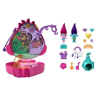 Polly Pocket and DreamWorks Trolls Compact Playset with Poppy and Branch Dolls