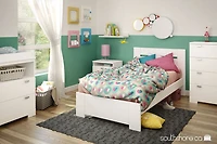 Reevo Table de chevet avec organisateur de fils Blanc solide