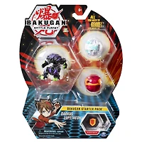 Bakugan, Starter Pack 3 personnages, Darkus Lupitheon, Créatures transformables à collectionner