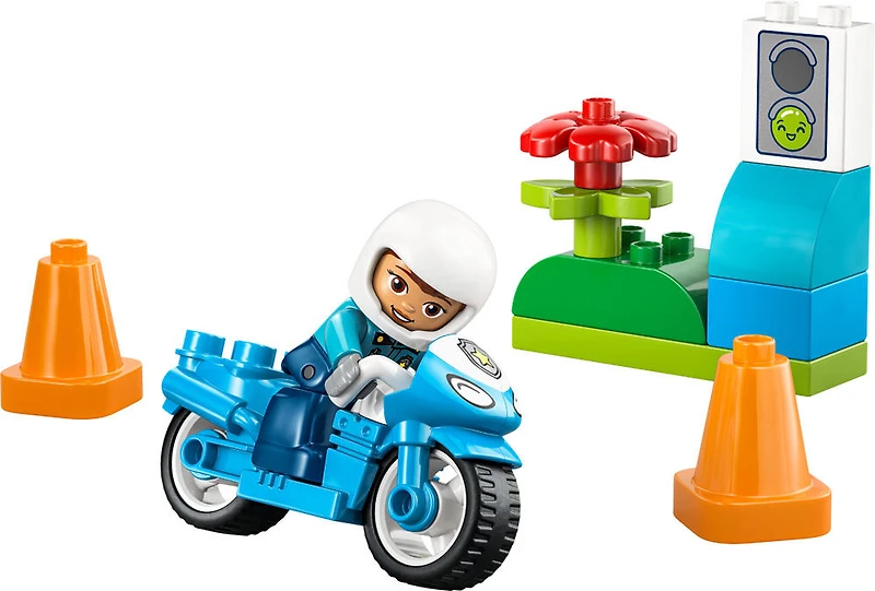 LEGO DUPLO Town Blue Police Motorcycle Toy - Toddler Learning Toy for Boys & Girls, Ages 2+ - 10471