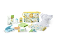 Melissa & Doug Mine to Love Set de temps de voyage pour poupées avec sac à langer, bouteille, crème solaire, Plus