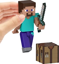Collection de figurines et d'accessoires Minecraft, échelle de 3,25 pouces et design pixelisé (les personnages peuvent varier)