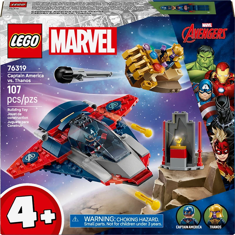 LEGO Marvel Capitaine America contre Thanos, Jouet de Construction de Superhéros avec Figurines 76319