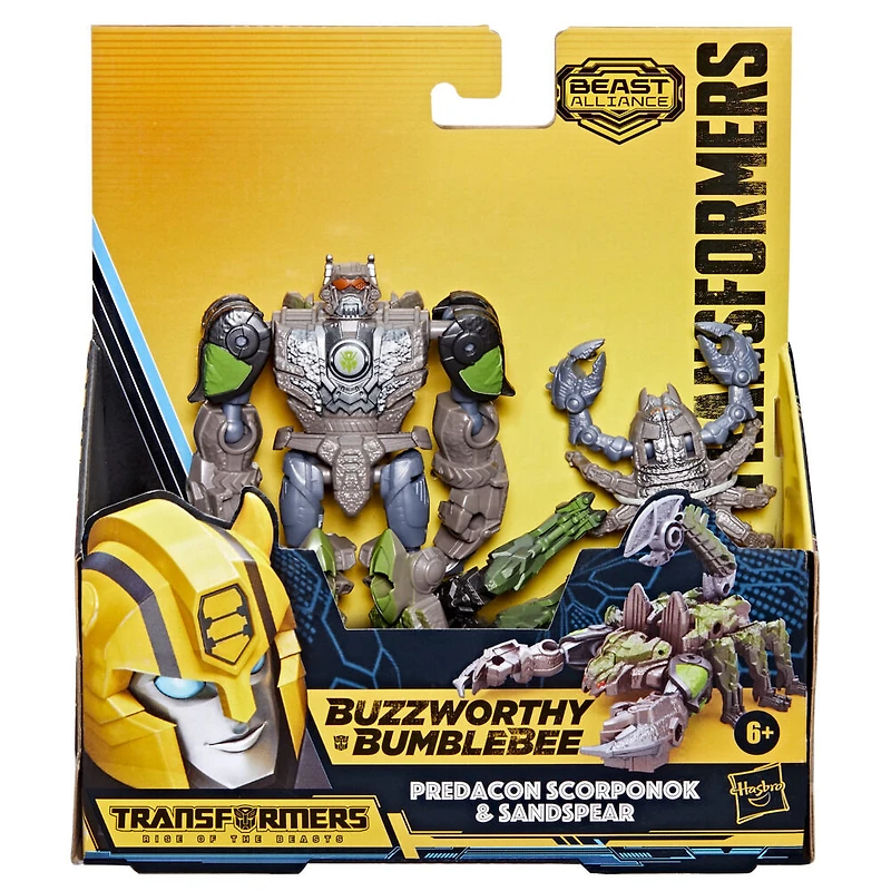 Transformers: Rise of the Beasts, pack de 2 Beast Weaponizers Predacon Scorponok et Sandspear, 12,5 cm - Notre exclusivité