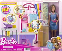 Barbie Make and Sell Boutique Playset with Brunette Doll, Foil Design Tools, Clothes and Accessories