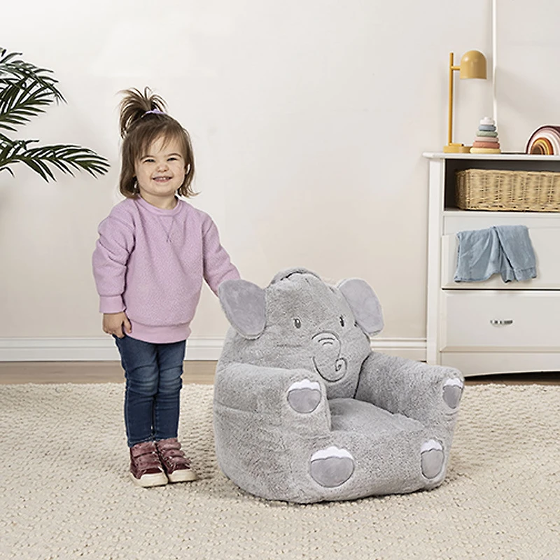 Chaise de personnage en peluche Cuddo Buddies pour tout-petits - Éléphant