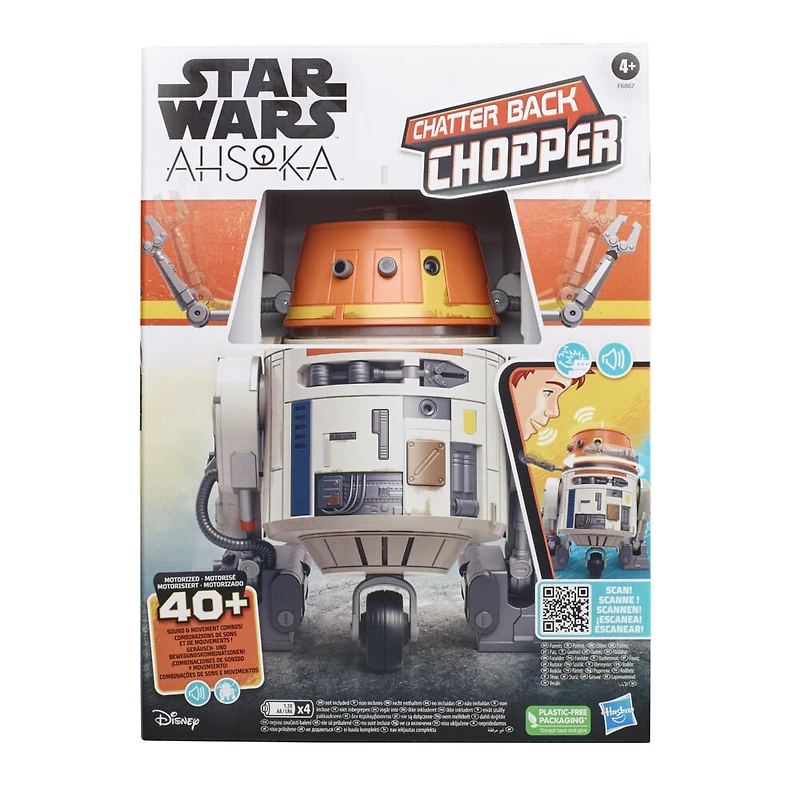 Star Wars Chatter Back Chopper, jouets animatroniques Star Wars pour enfants, plus de 40 combinaisons de sons et mouvements