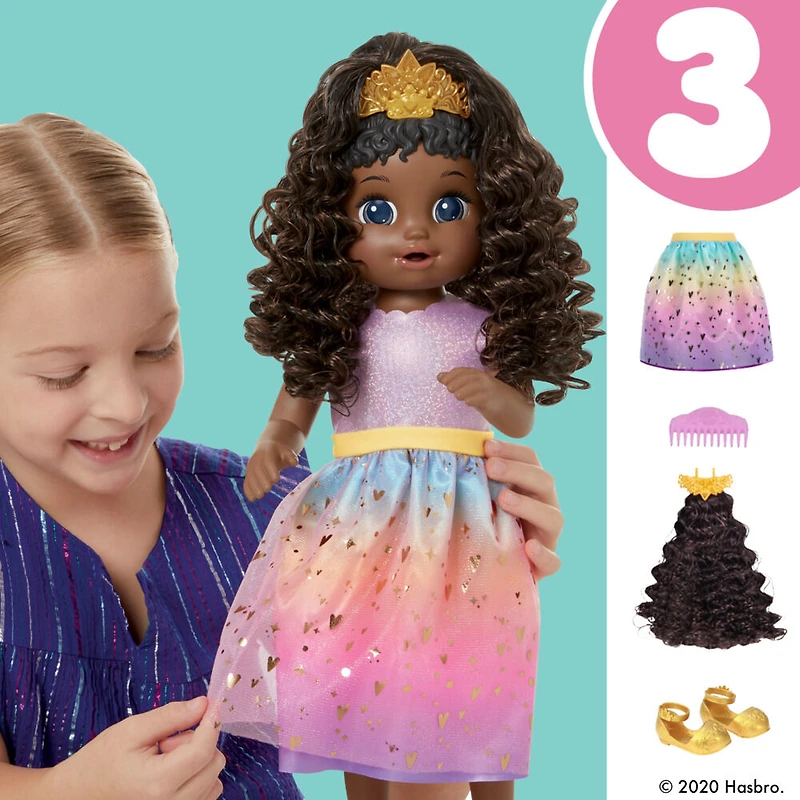 Baby Alive Poupée Princesse Ellie grandit !, poupée de 45 cm qui parle et grandit