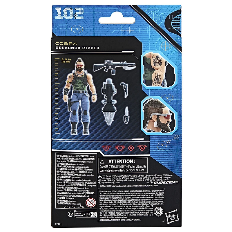 G.I. Joe Classified Series, figurine de collection Dreadnok Ripper 102, de 15 cm