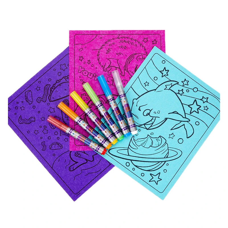 Ensemble feuilles et marqueurs Néon Crayola - <br>Chats cosmiques