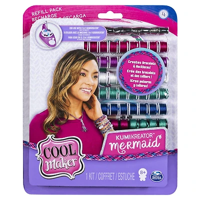 Cool Maker, KumiKreator Mermaid Fashion Pack Refill, Friendship Bracelet and Necklace Activity Kit