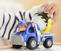 Rubble & Crew, Mix's Cement Mixer Toy Truck with Action Figure and Movable Construction Toys