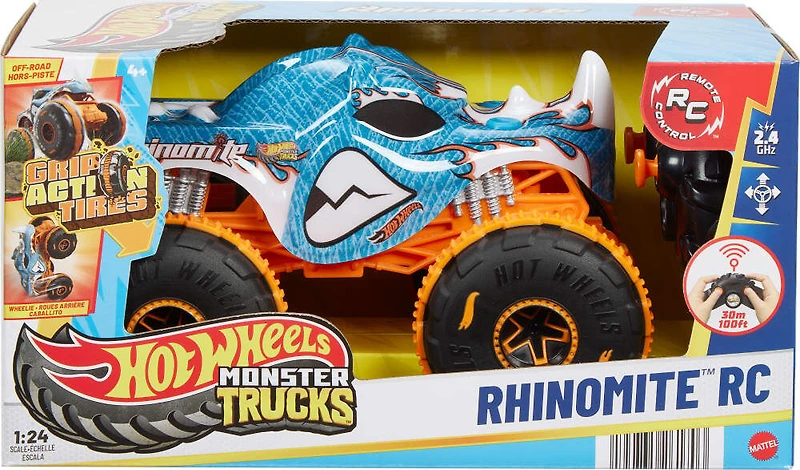 Hot Wheel Monster Trucks Échelle 1:24 Rhinomite RC, à piles