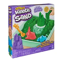 Kinetic Sand, Coffret Bac à sable, 454 g de sable, bac à sable, 4 moules et outils, jouets sensoriel pour les enfants à partir de 3 ans (les styles peuvent varier)