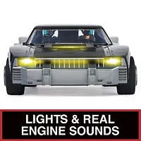 DC Comics, Batman Batmobile avec figurine Batman de 10 cm, effets sonores et lumineux, Pièce à collectionner du film Batman