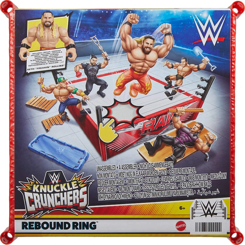 WWE Knuckle Crunchers Coffret de jeu Ring à rebonds et figurine