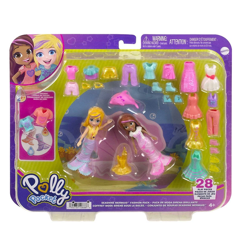 Polly Pocket 2 poupées et 25accessoires Pop Star, phosphorescent