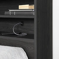 Fynn Tête de lit avec rangement Simple Chêne gris