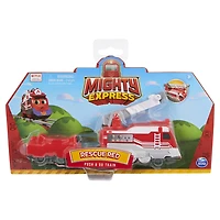 Mighty Express, Rescue Red Push and Go Toy Train with Cargo Car